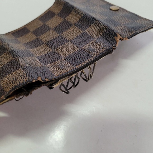 Authentic Louis Vuitton Damier Multicles 6 Key Hooks Case Brown Small Check - Picture 10 of 11